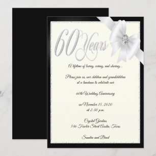 Invitation Célébration du 60e anniversaire Elegant Diamond