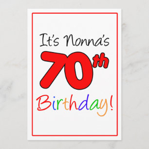 Invitation Célébration du 70e anniversaire de Nonna