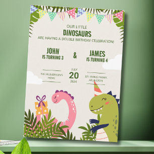 Invitation Célébration du double anniversaire des enfants ave