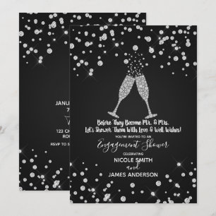 Invitation Célébration du Fiançailles du Toast Champagne Diam