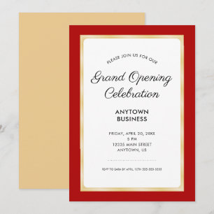 Invitation Célébration du Grand Ouverture   Rouge et or