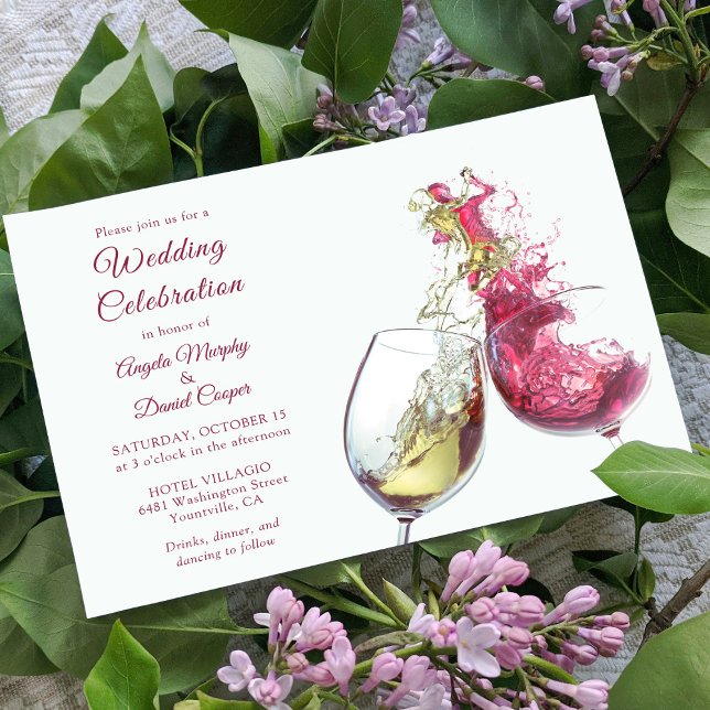 Invitation Célébration du Mariage de la danse du vin rouge et (Créateur téléchargé)