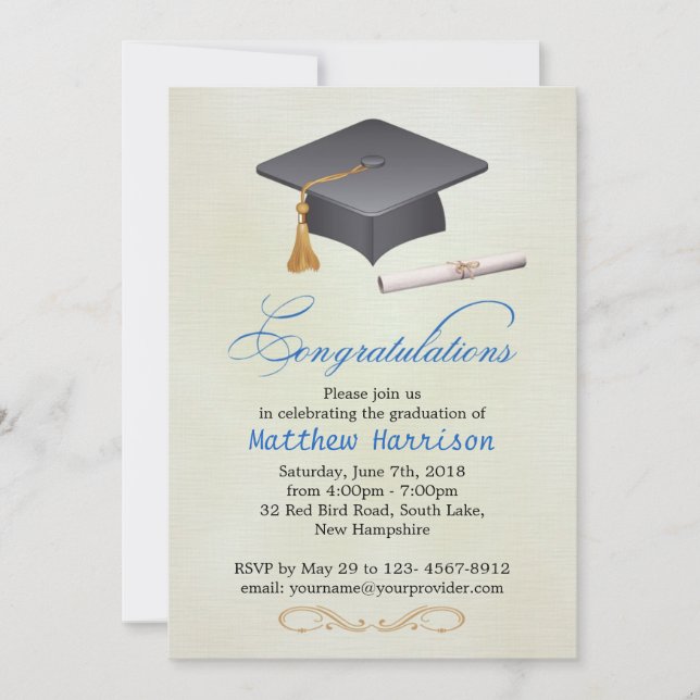 Invitation Célébration du Mortier et du Diplôme (Devant)