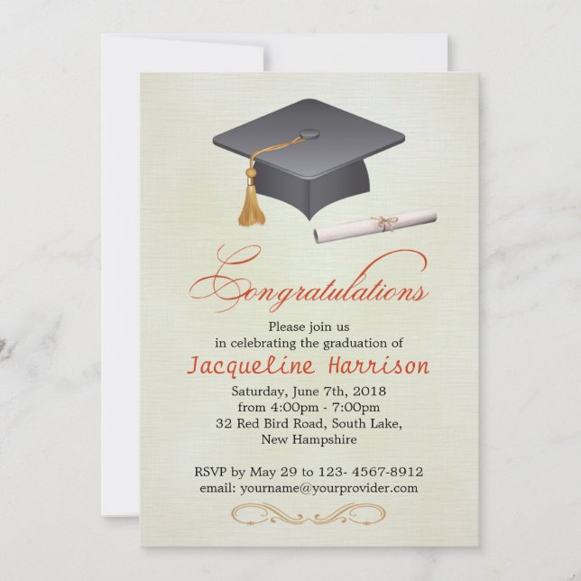 Invitation Célébration du Mortier et du Diplôme (Devant)