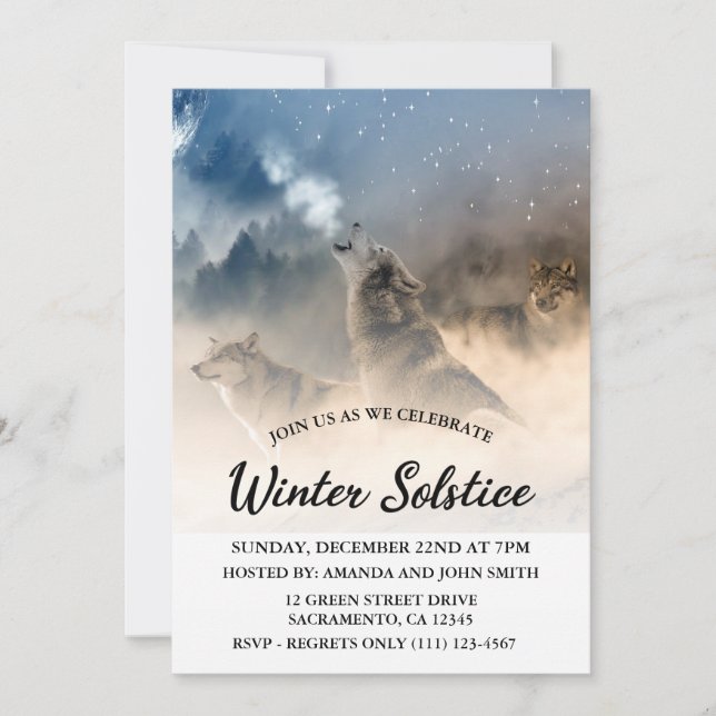 Invitation Célébration du solstice d'hiver des loups (Devant)