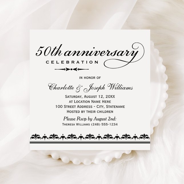 Invitation Célébration élégante d'anniversaire de mariage noi (Créateur téléchargé)