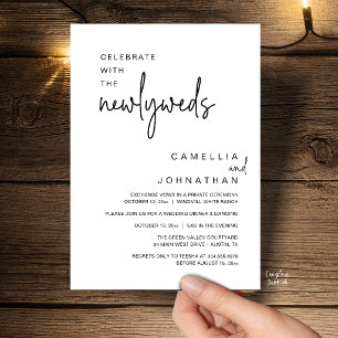 Invitation Célébration élégante de mariage après la cérémonie