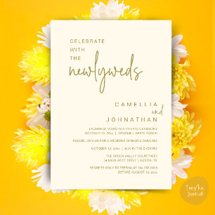 Invitation Célébration élégante de mariage après la cérémonie