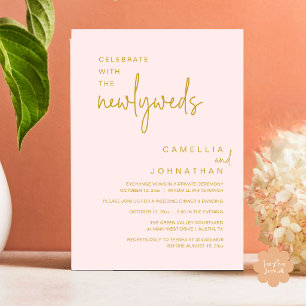 Invitation Célébration élégante de mariage après la cérémonie