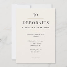 Célébration élégante et minimaliste des 70 ans