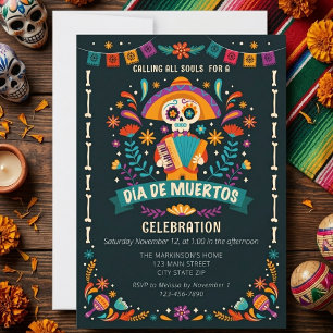 Invitation Célébration festive de Dia De Muertos