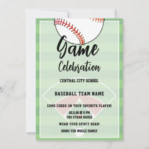 Invitation Célébration finale de baseball des enfants à l'éco