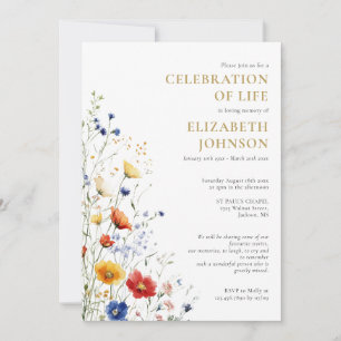 Invitation Célébration florale de la vie funéraire de campagn