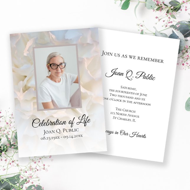 Invitation Célébration florale de l'oeillet blanc de la vie f (Créateur téléchargé)
