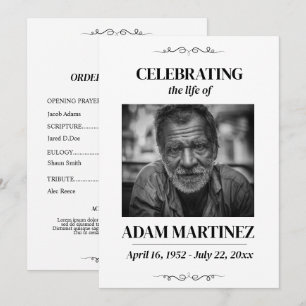 Invitation Célébration funéraire de la photo Mémorial 