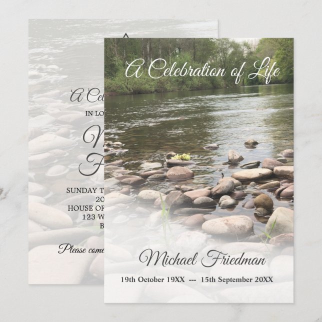 Invitation Célébration funéraire de la vie juive (Devant / Derrière)