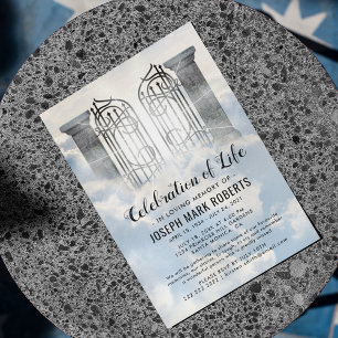 Invitation Célébration funéraire de la vie Les portes du ci