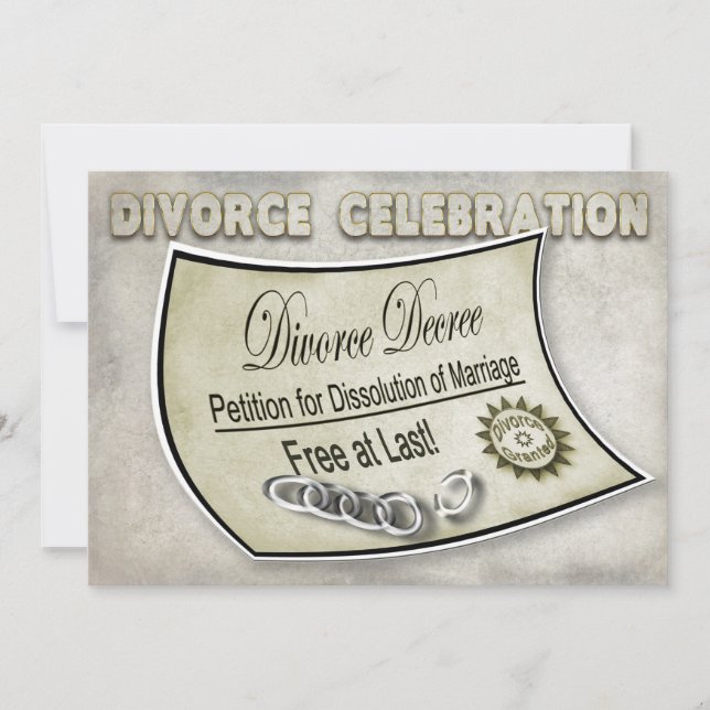 INVITATION CÉLÉBRATION INVIATION - DÉCRET DE DIVORCE (Devant)