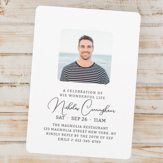 Invitation Célébration moderne de son merveilleux mémorial de (Créateur téléchargé)