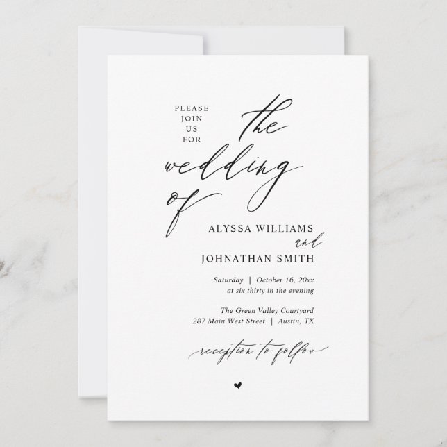 Invitation Célébration moderne du Mariage Boho (Devant)