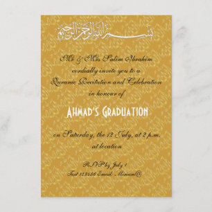 Invitation Célébration musulmane Allah or