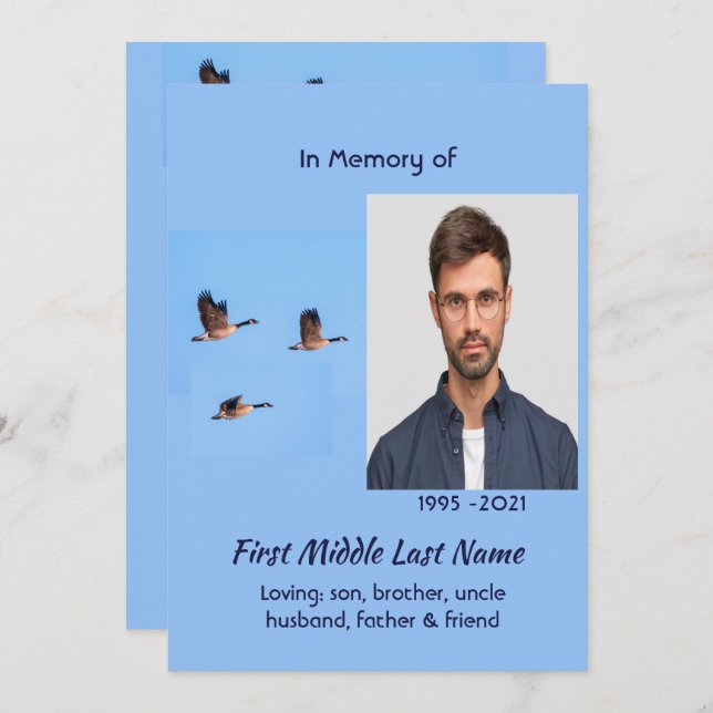 Invitation Celebration of Life Service Canada Goose Outdoors (Devant / Derrière)