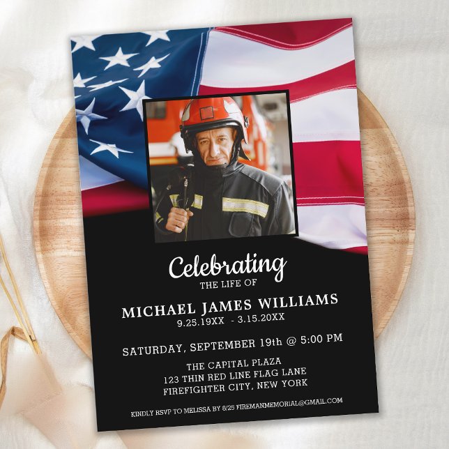 Invitation Célébration Patriotique De Life USA Flag Memorial (Créateur téléchargé)