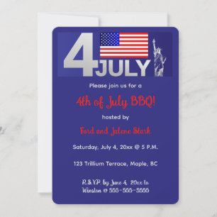 Invitation Célébration patriotique éditable du 4 juillet