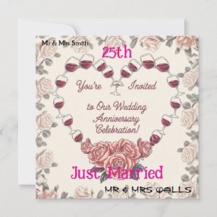Invitation Célébration personnalisée 25 ans d'amour