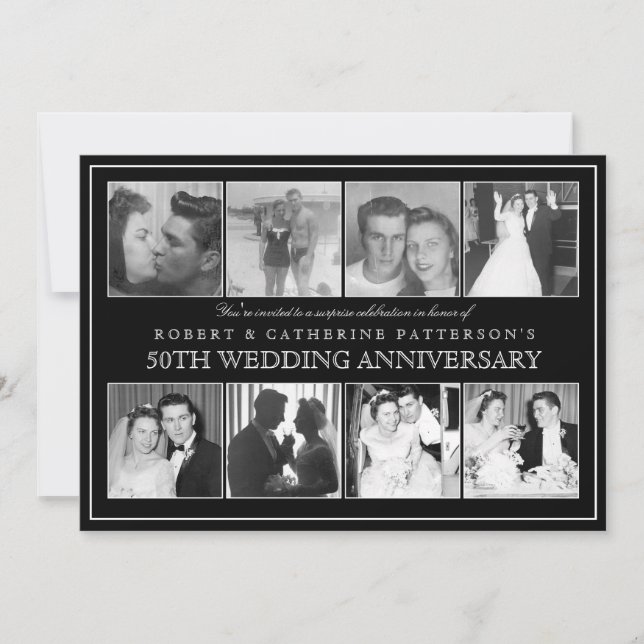 Invitation Célébration photo 50e anniversaire de mariage (Devant)