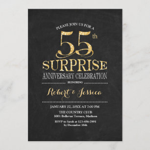 Invitation Célébration surprise des 55 ans de mariage - Table