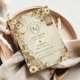 Invitation Célébration vintage du jardin Birdcage