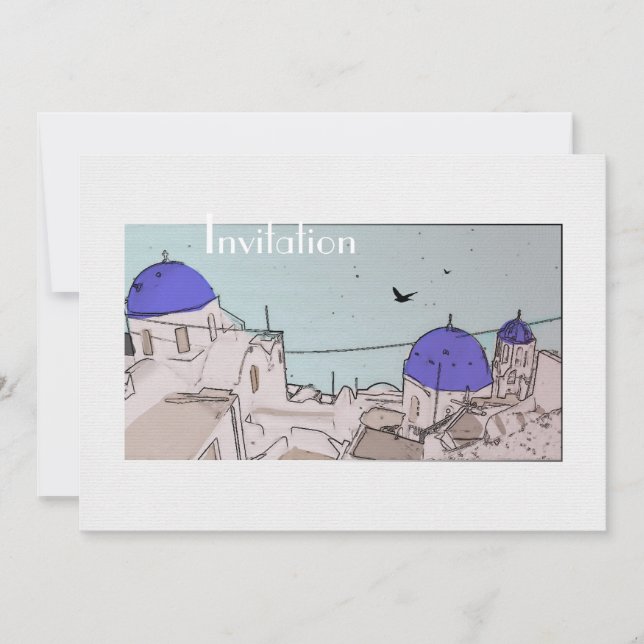 Invitation Célébrations des Mariages des îles grecques (Devant)