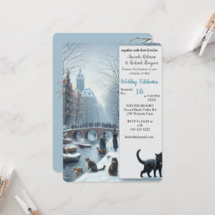 Invitation Célébrations d'hiver dans la neige, avec Kittens