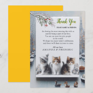 Invitation Célébrations d'hiver dans la neige, avec Kittens