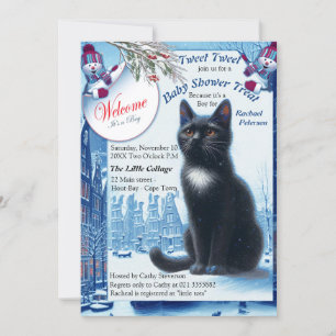 Invitation Célébrations d'hiver dans la neige, avec Kittens