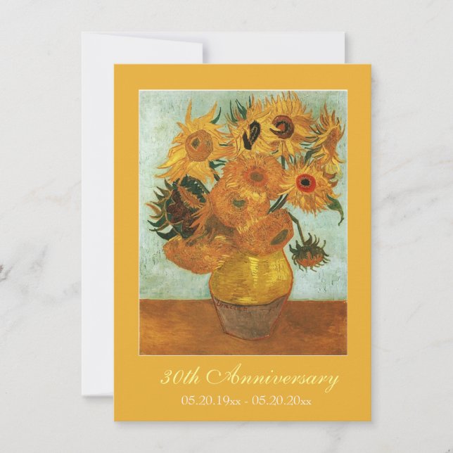 Invitation Célèbre anniversaire de douze tournesols d'art fin (Devant)
