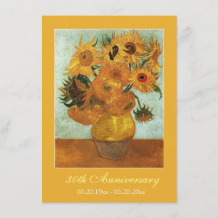 Invitation Célèbre art douze tournesols anniversaire