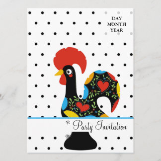 Invitation Célèbre coq de Barcelos Nr 09 - Pois