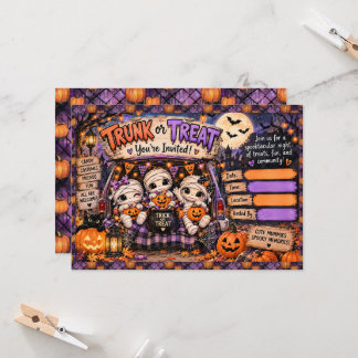 Invitation Célèbre fête de Halloween de Mummy Trunk ou Treat