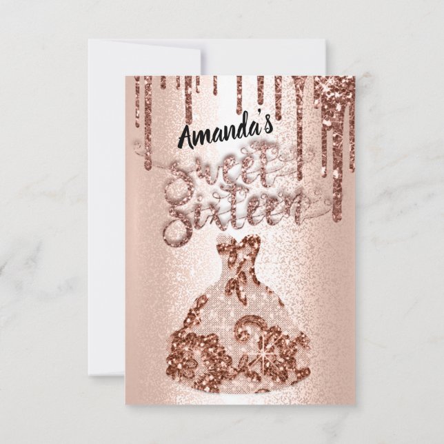 Invitation Célébrer dans le style avec Sweet sixteen Rose Flo (Dos)