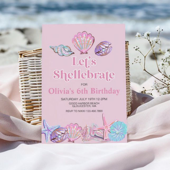 Invitation Célébrer la fête d'anniversaire de la plage aux co (Créateur téléchargé)