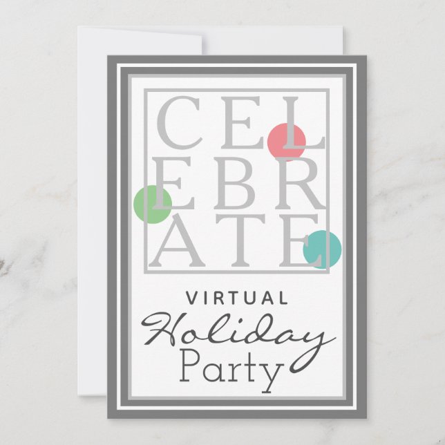 Invitation Célébrer la fête virtuelle des vacances (Devant)
