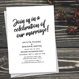 Invitation Célébrer notre mariage - Texte de réception de mar