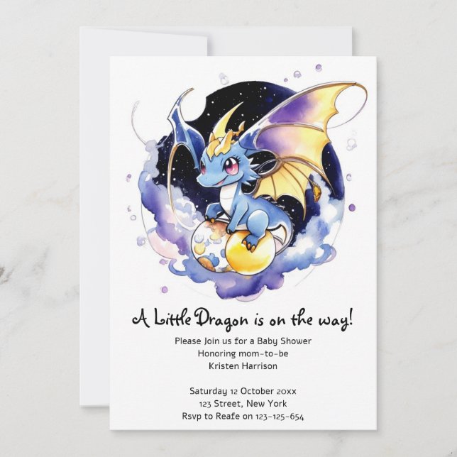Invitation Célébrez avec des dragons : Baby shower (Devant)