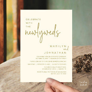 Invitation Célébrez Avec Les Nouveaux Mariés, Dîner Mariage