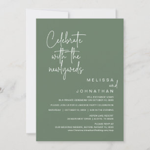 Invitation Célébrez Avec Les Nouveaux Mariés, Mariage Elopeme