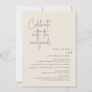 Invitation Célébrez Avec Les Nouveaux Mariés, Mariage Elopeme