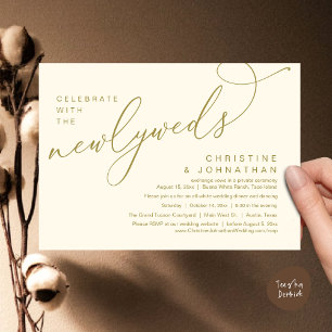 Invitation Célébrez avec les nouveaux mariés, Mariage romanti