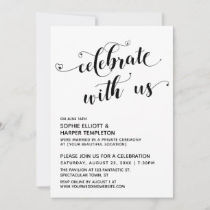 Invitation Célébrez avec nous Coeurs Noir & Blanc Réception